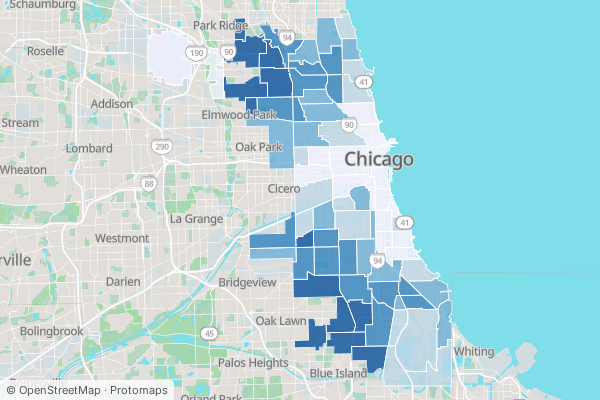 How much of each community area is locked to single-unit houses?